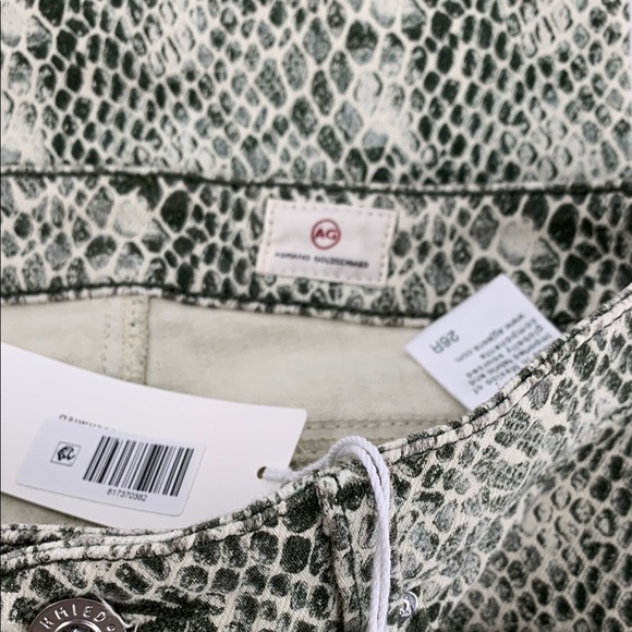 AG Adriano Goldschmied Mari jeans denim snake print hi rise straight leg new 26 - Picture 6 of 6
